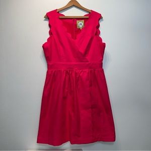 NWTS Elizabeth McKay Harbour Island Pink Sleeveless Lined Scallop Dress Size 10